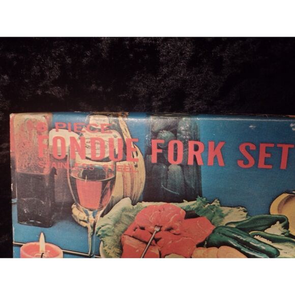 Vintage Set of 6 MCM Black Wood Handle Stainless Fondue Forks 1960s 70s Japan - Picture 6 of 8